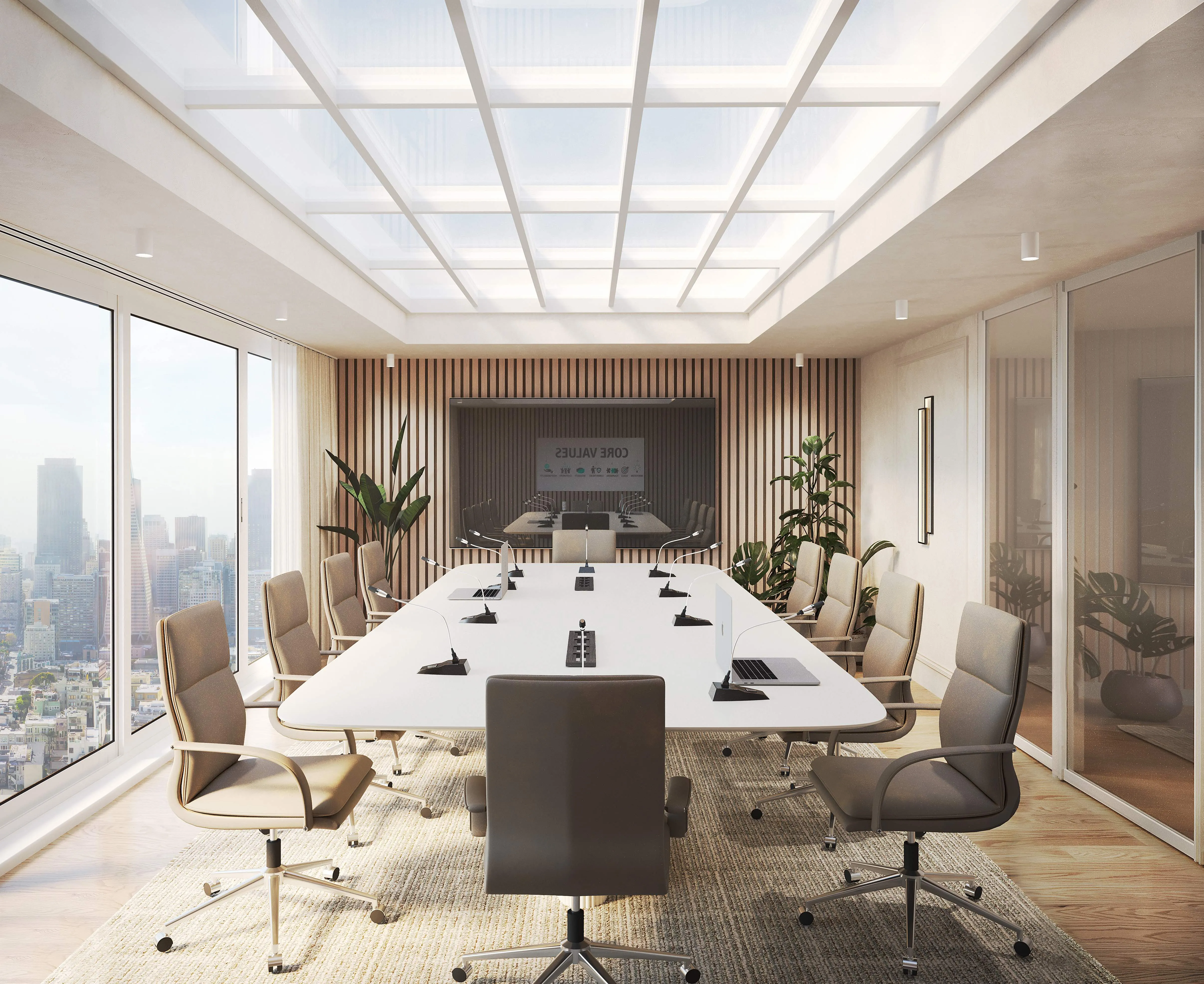 Office Conference room featuring Sunrooof Ceilings